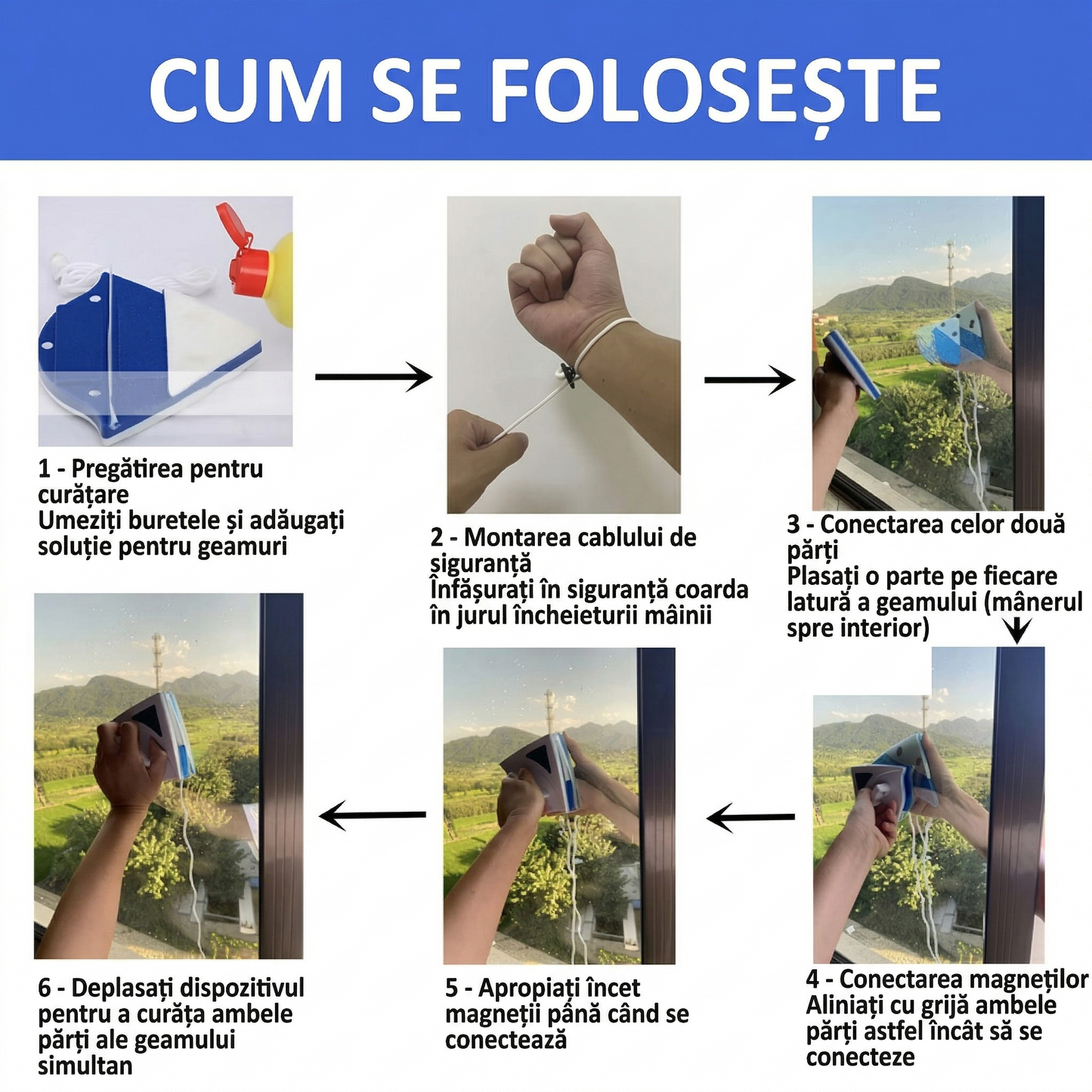 Curățător Magnetic de Geamuri